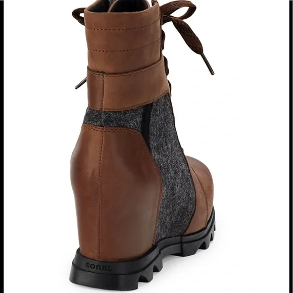 Sorel Joan of Artic Wedge III waterproof booties tobacco black 10.5 11 - Picture 4 of 5